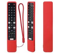 Étui de Protection en Silicone pour RCA TCL Télécommande, RC802N 43P20US 43S6000FS 55X2US 65P20US, Housse Coque pour RCA TCL Télécommande, Antidérapage, Antisismique, Lavable (Rouge)