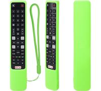 Étui de Protection en Silicone pour RCA TCL Télécommande, RC802N 43P20US 43S6000FS 55X2US 65P20US, Housse Coque pour RCA TCL Télécommande, Antidérapage, Antisismique, Lavable (Vert Lumineux)