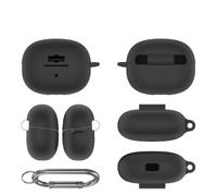 Étui de Protection en Silicone pour SHOKZ OpenDots One, Housse Antichoc pour Ecouteurs, Housse Anti-poussière, Coque Souple avec Mousqueton (Noir)