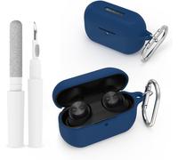 Étui de protection en silicone pour Technics EAH-AZ100 avec mousqueton porte-clés et stylet de nettoyage, résistant aux rayures, aux chocs, compatible avec le chargement sans fil, mince et élégant