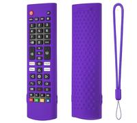 Étui de protection en silicone pour télécommandes LG AKB75095307 AKB75375604 AKB74915305 AKB75095302 AKB73715601 AKB Series TV Stick - Housse antidérapante avec cordon - Violet foncé
