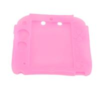 Étui de protection en silicone rose avec protection d'écran pour manette 2DS