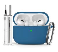 Étui de protection en silicone souple pour Apple Airpod Pro,étui de 1ère génération pour femmes et hommes,housse avec kit de nettoyage - Type bleu foncé