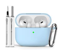 Étui de protection en silicone souple pour Apple Airpod Pro,étui de 1ère génération pour femmes et hommes,housse avec kit de nettoyage - Type BLEU CIEL
