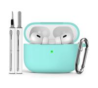 Étui de protection en silicone souple pour Apple Airpod Pro,étui de 1ère génération pour femmes et hommes,housse avec kit de nettoyage - Type Mint Green