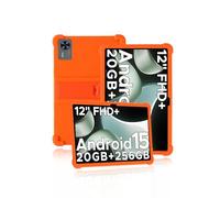 Étui de protection en silicone souple pour tablette DOOGEE T36 Android 15 12", avec support antidérapant, résistant aux chocs et aux chutes, orange