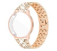 Étui de protection en TPU for Bracelet Garmin venus 3s, for Garmin Vivoactive 4s, bande diamant for Garmin Venu 2S, protecteur d'écran (Color : Rose gold set, Size : Garmin Venu 3S)