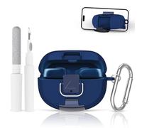 Étui de protection en TPU pour écouteurs Bose Ultra Open - Accessoires sur mesure avec porte-clés et stylo de nettoyage - Protection fiable contre les rayures et les chocs - Bleu foncé