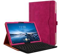Étui de Protection et Mode Support Couleur Rose avec Clavier Français Azerty Bluetooth pour Lenovo Tab M10 HD (2e génération, année 2020) TB-X306X et TB-X306F - 10,1 Pouces