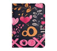 Étui de protection étanche en cuir synthétique pour passeport et carte de vaccin pour homme et femme, organiseur de documents familial, accessoires de voyage, Saint-Valentin, fleurs dorées, 1 size