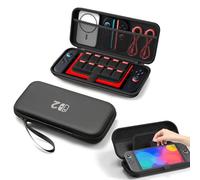 Étui de Protection Housse compatible avec Nintendo Switch 2, sacoche de jeu NS2 avec compartiments pour AirTag et cartes de jeu, accessoires de voyage pour jeux vidéo, rangement pour 10 jeux