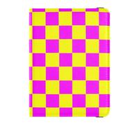 Étui de protection imperméable en cuir pour passeport Motif écossais Jaune Magenta