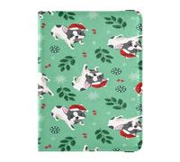 Étui de protection imperméable en cuir synthétique pour passeport en famille, vacances, badge, carte de vaccin, portefeuille, voyage, Noël, bouledogue français, multicolore, 1 size, Décontracté