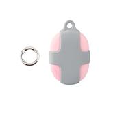 Étui de Protection intégral Traceur pour Xiaomi Tag Coque de Protection Antichoc et Anti-Rayures avec Anneau Porte-clés Anti-Perte (Rose-Gris)