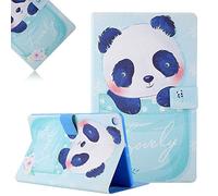 Étui de protection LCHDA pour Samsung Galaxy Tab A8 10.5" 2021 (SM-X200,X205),En cuir synthétique peint,Ultra fin,Léger,Avec rabat magnétique,Avec fonction veille/réveil automatique,Panda