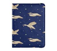 Étui de protection léger en cuir pour passeport - Pour les vacances en famille - Carnet de passeport mignon - Essentiels de voyage - Les canards sauvages volent parmi ce ciel nocturne, multicolore, 1
