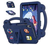 Étui de protection léger en EVA pour TCL Tab 8 LE (9137W) / TCL Tab 8 WiFi (9132X) 2023 - Adapté aux enfants - Design mignon - Poignée avec support - Bleu marine