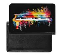 Étui de protection léger pour passeport avec clavier de piano coloré et note de musique - Étui de voyage étanche pour homme