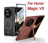 Étui de protection magnétique avec charnière pour Honor Magic V5, coque intégrale en plastique mat avec protection d'écran en verre pour Honor Magic V5 Anti-p lack