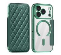 Étui de protection magnétique pour Apple iPhone 18 Pro avec protection | Compatible avec MagSafe, coque de protection à 360 degrés, protection RFID, fonction support, design losange