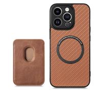 Étui De Protection Magnétique Supportant Magsafe Avec Porte-Carte Marron Iphone 15 Pro Max