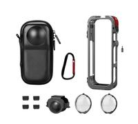 Étui De Protection Métallique for Cage X5, Compatible avec Les Accessoires Insta360 X5, Cadre en Alliage D'aluminium avec Protection D'objectif en Silicone(Protective Set C)