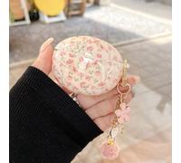 Étui de protection minimaliste pour écouteurs Bluetooth avec éléments floraux roses, avec porte-clés à charm floral pour Freebuds Clip2/Clip, Freebuds Pro3/Pro4/7i, Freebuds Clip/SE2/SE3/5i/6i/Freebud