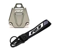 étui de Protection Moto Coque clé Pour YZFR6 YZFR3 YZFR1 YZF R6 R3 R1 Accessoires De Moto CNC Etui Clés Coque Et Badge Brodé Porte-clés(R1 Grey)