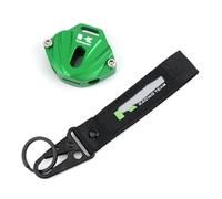 étui de Protection Moto Coque clé Pour Z400 Z650 Z900 RS Z1000SX ZX6R ER6N Moto CNC Accessoires Etui Clés Coque Et Broderie Porte-clés(1 set Green cover)