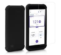 Étui de Protection Omnipod 5 - Omnipod 5 Capteur Coque Housse de Protection en Silicone Anti-Rayures avec Verre Trempé, Film Protection Écran-Ultra Résistant par YOUSHARES, Noir