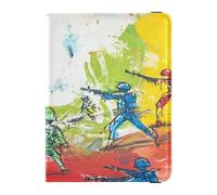 Étui de protection personnalisable en cuir pour passeport et porte-cartes, étui pour passeport, organiseur de documents, accessoires légers, Bataille de soldats jouets, 1 size
