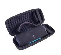 Étui de protection portable en EVA pour haut-parleur JBL Charge 6 avec absorption des chocs et mousqueton pour un rangement organisé (noir)