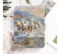 Étui De Protection pour Amazon Kindle 6" 11E Génération 2022 en Cuir PU pour Liseuse Électronique De 11E Génération avec Mise en Veille Automatique Et Cheval De Course De Réveil