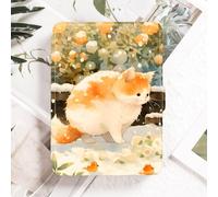 Étui De Protection pour Amazon Kindle 6" 11E Génération 2022 en Cuir PU pour Liseuse Électronique De 11E Génération avec Mise en Veille Et Réveil Automatiques - Chat Potelé Mignon