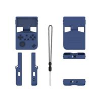 Etui de Protection pour ANBERNIC RG40XXV Console de Jeux Manche protectrice en Silicone Anti-Chocs et Anti-Chute Coque de Protection Couleur Unie Simple Peau Douce avec lanière (Bleu)