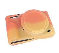 Étui de protection pour appareil photo Canon G7 X, Mark III, Easy Hood G7X3, en silicone souple, avec bouchon d'objectif amovible, rouge orange