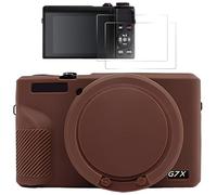 Étui de protection pour appareil photo compatible avec Canon G7X Mark III, accessoires personnalisés avec 2 protections d'écran, manchon en silicone souple avec couvercle d'objectif amovible
