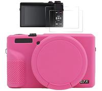 Étui de protection pour appareil photo compatible avec Canon G7X Mark III, accessoires personnalisés avec 2 protections d'écran, manchon en silicone souple avec couvercle d'objectif amovible
