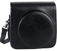 Étui de protection pour appareil photo instantané Fujifilm Square SQ6, or pâle, étui en cuir vegan de qualité supérieure avec sangle amovible (noir)