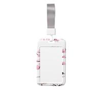 Étui de protection pour badge de travail en fleurs de cerisier (vertical), imprimé des deux côtés, largement utilisé par les médecins, les travailleurs et les journalistes.