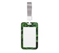 Étui de protection pour badge de travail vert (vertical), imprimé des deux côtés, largement utilisé par les médecins, les travailleurs et les journalistes.