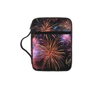 Étui de protection pour Bible avec impression 3D en forme de feu d'artifice pour femmes et filles, avec poignée pour Bible de taille standard