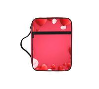 Étui de protection pour Bible avec imprimé cœurs rouges pour femmes et filles, avec poignée pour Bible de taille standard