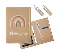 Étui de protection pour carnet de maternité allemand avec 2 porte-clés, passeport de maternité en feutre avec compartiments, pour ranger échographie, carnet de vaccination, carte d'assurance, etc