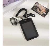 Étui de protection pour carte d'identité d'étudiant - Noir - 7,6 cm - Petit pendentif