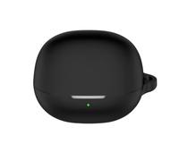 Étui de Protection pour Casque en Silicone pour QCY MeloBuds N20 - Couvercle de Boîtier de Chargement Antichoc et Anti-Poussière avec Mousqueton (Noir)