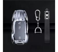 Étui de Protection pour clé de Voiture en Alliage de Zinc et TPU pour Benz ABCESG, pour AMG, pour GLC pour GLB Boutons de Clé Télécommande de Voiture(Silver B)