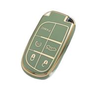 Étui De Protection pour Clé Intelligente 5 Boutons pour Jeep pour Cherokee pour Wrangler pour Compass pour Renegade pour Grand Patriot(Vert)