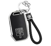 Étui De Protection pour Clé Voiture TPU À 7 Boutons avec Porte-clés. pour Kia pour Carnival 2021 2022 KA4 EX SX LX pour Fiesta 2023(Black Sliver)