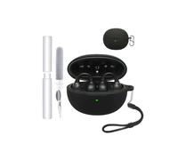 Étui de protection pour écouteurs Baseus Inspire XC1, toergy résistant aux chocs, imperméable, souple et fin en silicone avec cordon, porte-clés et kit de nettoyage, noir